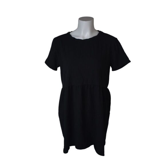 Ivy & Main Babydoll Tee Shirt Mini Dress Black Tillys Casual Basics Womens Large - Picture 1 of 5